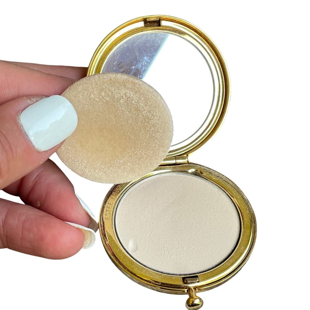 Vintage Estée Lauder Lucidity Compact Pressed Powder Gold Tone Embossed Case